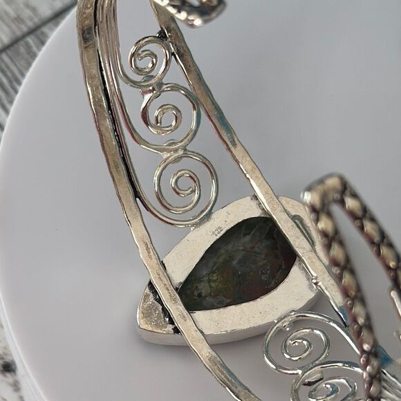 925 Sterling Silver & Chrysocolla Stone Bracelet - Picture 6 of 6